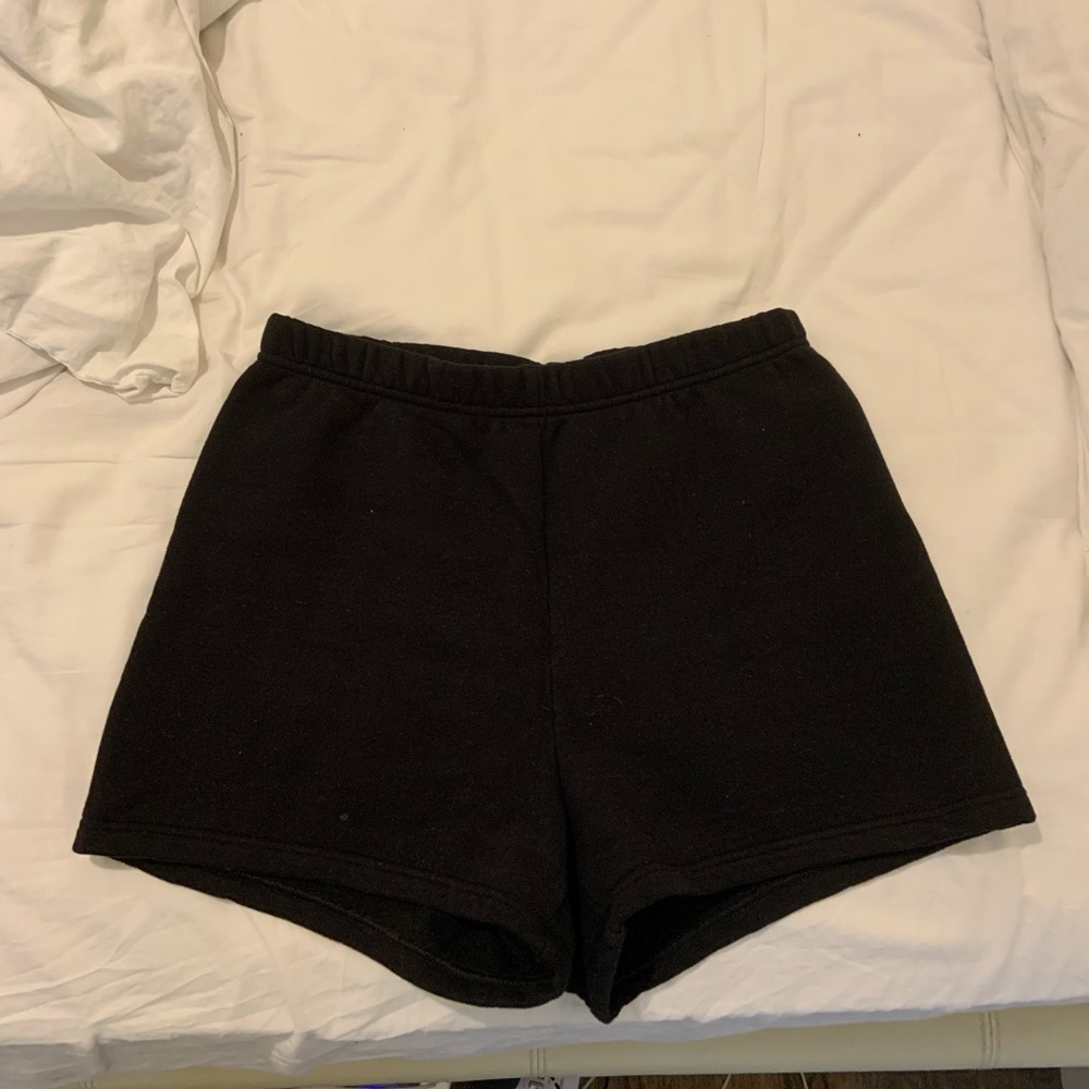 TNA Cozy AF Black Sweatshorts